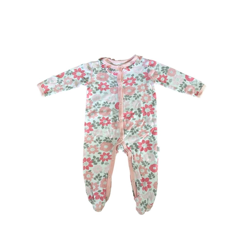 3-6M Baby Pink Floral Pajama PJ
